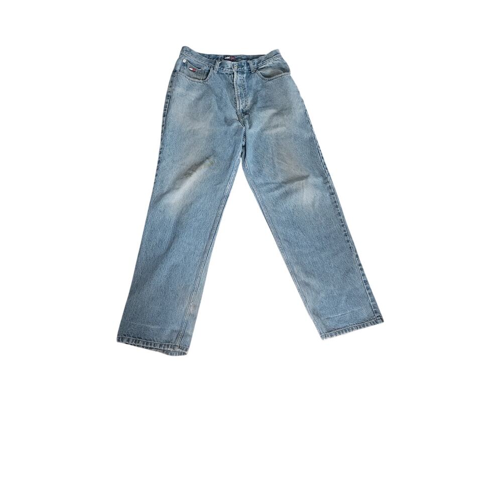 Vintage Tommy Hilfiger Tommy Jeans 32x32 Light Wash Distressed Baggy Denim